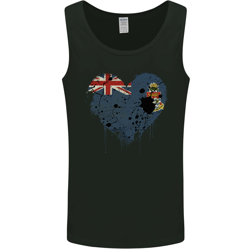 Love Flag Cayment Islands Football Mens Vest Tank Top Black