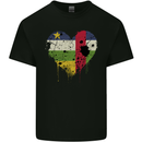 Love Flag Central African Republic Football Mens Cotton T-Shirt Tee Top Black