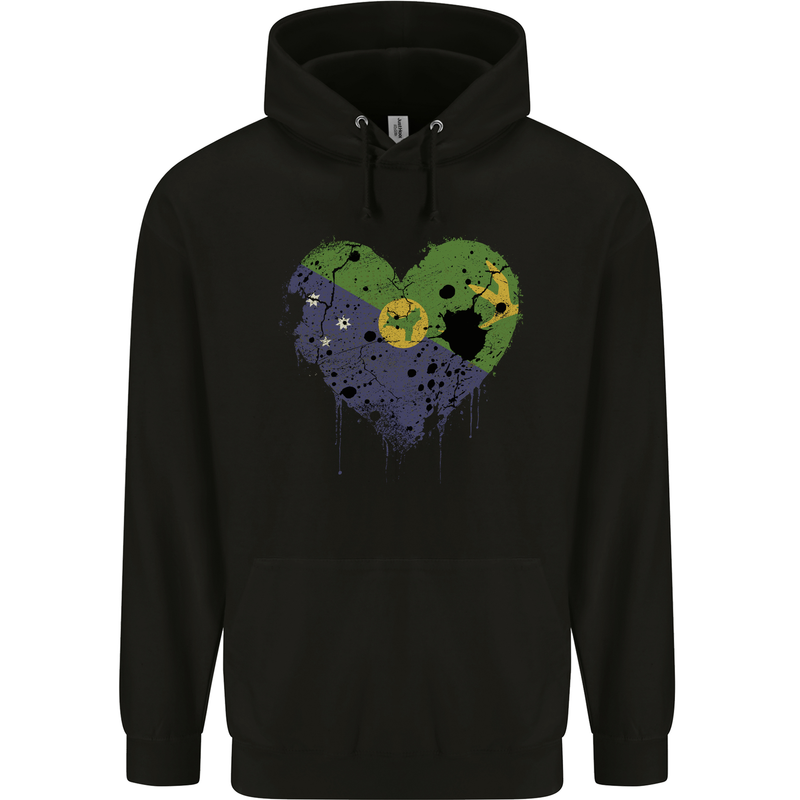 Love Flag Christmas Islands Football Childrens Kids Hoodie Black