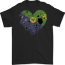 Love Flag Christmas Islands Football Mens Gildan Cotton T-Shirt Black