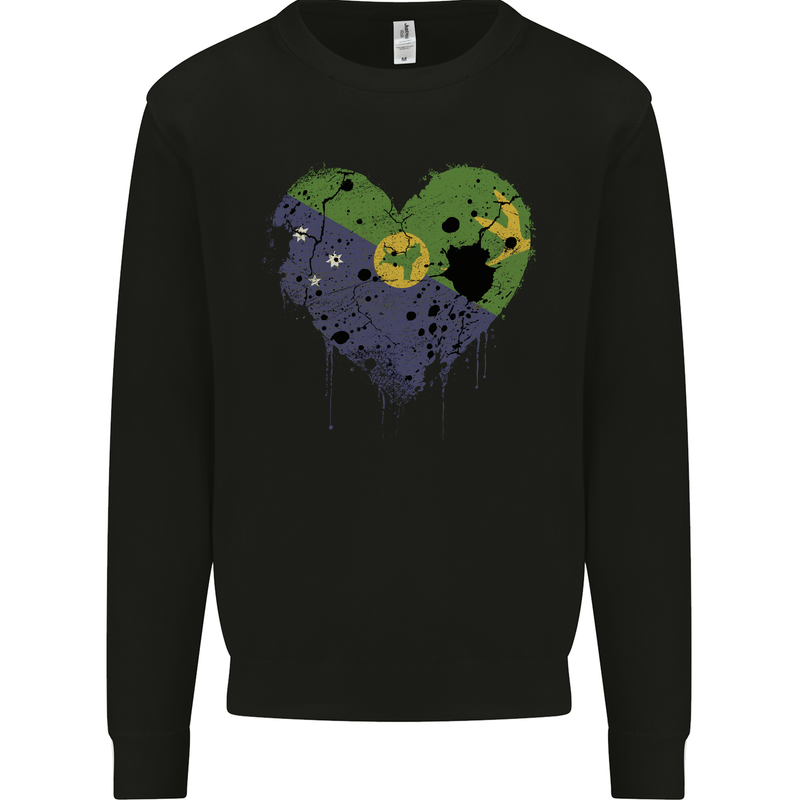 Love Flag Christmas Islands Football Mens Sweatshirt Jumper Black