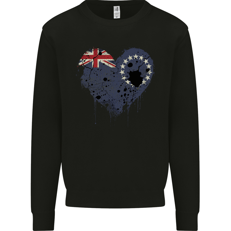 Love Flag Cook Islands Football Mens Sweatshirt Jumper Black