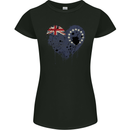 Love Flag Cook Islands Football Womens Petite Cut T-Shirt Black