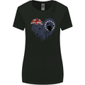 Love Flag Cook Islands Football Womens Wider Cut T-Shirt Black