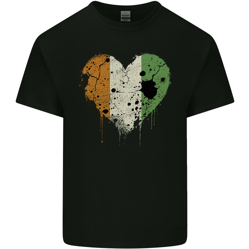 Love Flag Cote d' Ivoire Football Kids T-Shirt Childrens Black