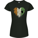 Love Flag Cote d' Ivoire Football Womens Petite Cut T-Shirt Black