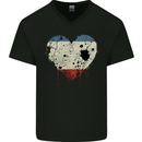 Love Flag Crimea Football Mens V-Neck Cotton T-Shirt Black