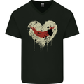 Love Flag Easter Island Football Mens V-Neck Cotton T-Shirt Black