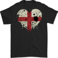 Love Flag England English Football Rugby Mens Gildan Cotton T-Shirt Black