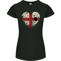 Love Flag England English Football Rugby Womens Petite Cut T-Shirt Black