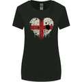 Love Flag England English Football Rugby Womens Wider Cut T-Shirt Black