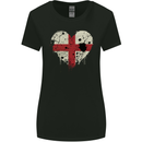 Love Flag England English Football Rugby Womens Wider Cut T-Shirt Black