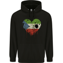 Love Flag Equatorial Guinea Football Mens 80% Cotton Hoodie Black