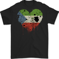 Love Flag Equatorial Guinea Football Mens Gildan Cotton T-Shirt Black