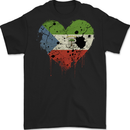 Love Flag Equatorial Guinea Football Mens Gildan Cotton T-Shirt Black