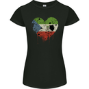 Love Flag Equatorial Guinea Football Womens Petite Cut T-Shirt Black
