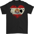 Love Flag French Polynesia Football Mens Gildan Cotton T-Shirt Black