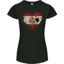 Love Flag French Polynesia Football Womens Petite Cut T-Shirt Black