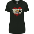 Love Flag French Polynesia Football Womens Wider Cut T-Shirt Black