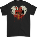 Love Flag Gibraltar Football Mens Gildan Cotton T-Shirt Black