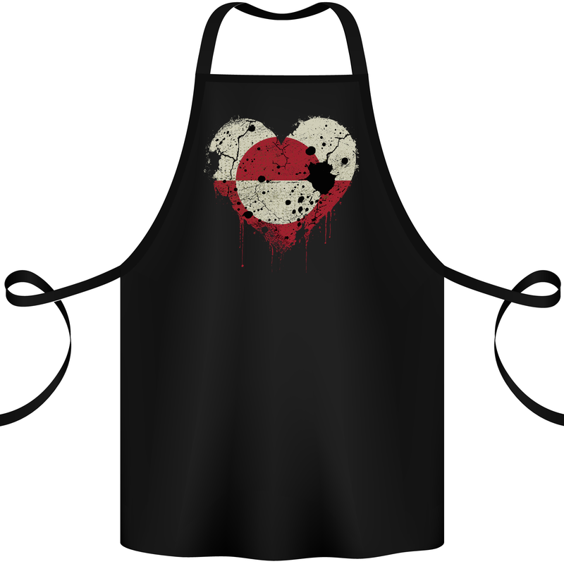 Love Flag Greenland Football Cotton Apron 100% Organic Black