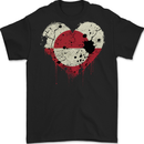 Love Flag Greenland Football Mens Gildan Cotton T-Shirt Black