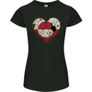 Love Flag Greenland Football Womens Petite Cut T-Shirt Black