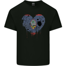 Love Flag Guam Football Mens Cotton T-Shirt Tee Top Black