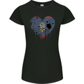 Love Flag Guam Football Womens Petite Cut T-Shirt Black