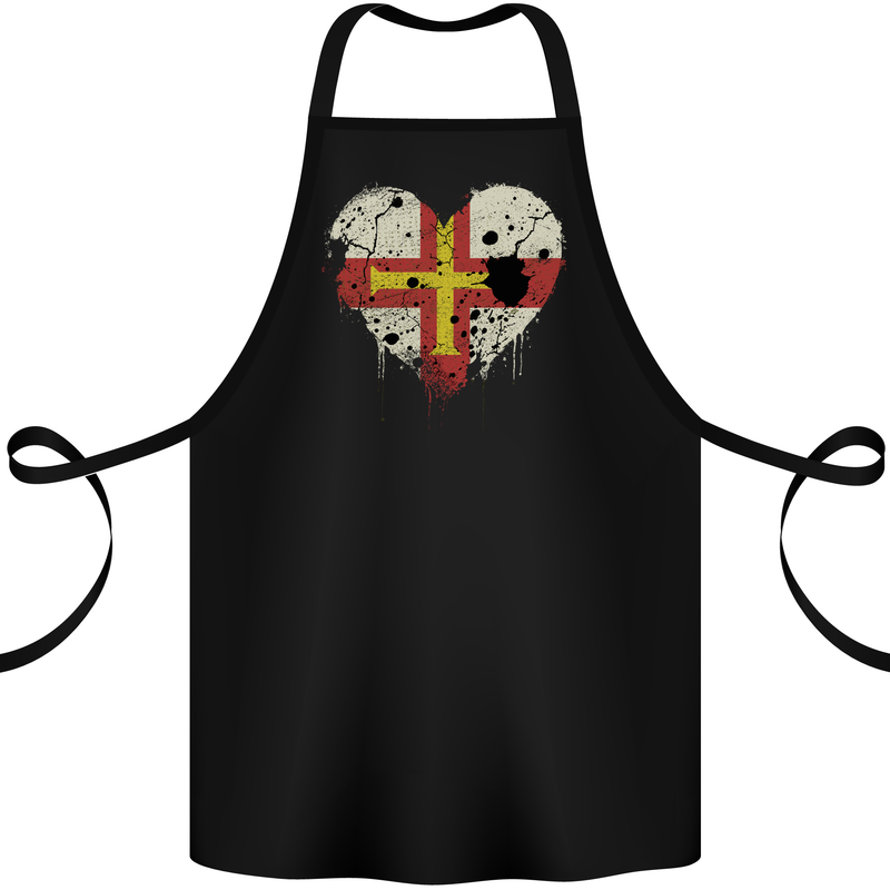 Love Flag Guernsey Football Cotton Apron 100% Organic Black