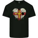 Love Flag Guernsey Football Mens Cotton T-Shirt Tee Top Black