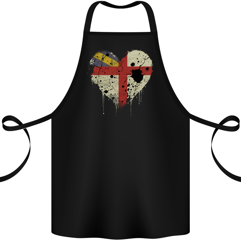 Love Flag Herm Football Cotton Apron 100% Organic Black