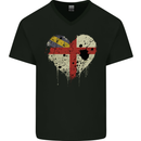 Love Flag Herm Football Mens V-Neck Cotton T-Shirt Black