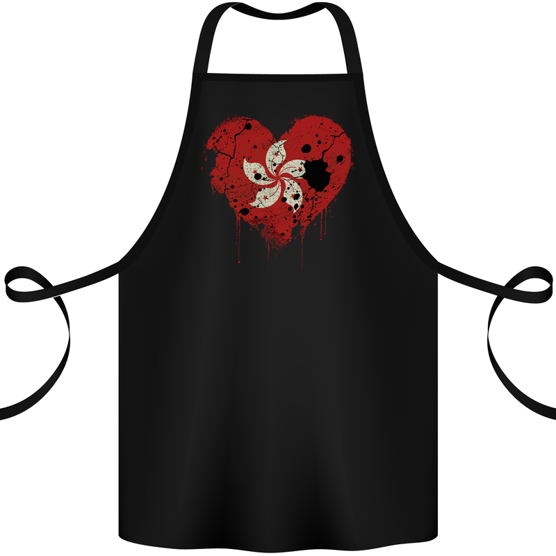 Love Flag Hong Kong Football Cotton Apron 100% Organic Black