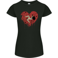 Love Flag Isle of Man Football Womens Petite Cut T-Shirt Black