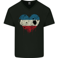 Love Flag Los Altos Football Mens V-Neck Cotton T-Shirt Black