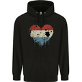 Love Flag Luxembourg Football Childrens Kids Hoodie Black