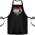Love Flag Luxembourg Football Cotton Apron 100% Organic Black