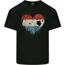 Love Flag Luxembourg Football Kids T-Shirt Childrens Black