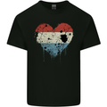 Love Flag Luxembourg Football Mens Cotton T-Shirt Tee Top Black