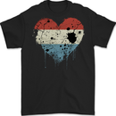 Love Flag Luxembourg Football Mens Gildan Cotton T-Shirt Black