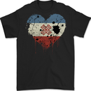 Love Flag Mari El Football Mens Gildan Cotton T-Shirt Black