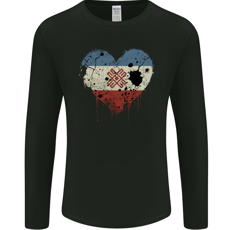 Love Flag Mari El Football Mens Long Sleeve T-Shirt Black