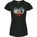 Love Flag Mari El Football Womens Petite Cut T-Shirt Black