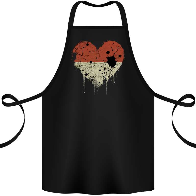 Love Flag Monaco Football Cotton Apron 100% Organic Black