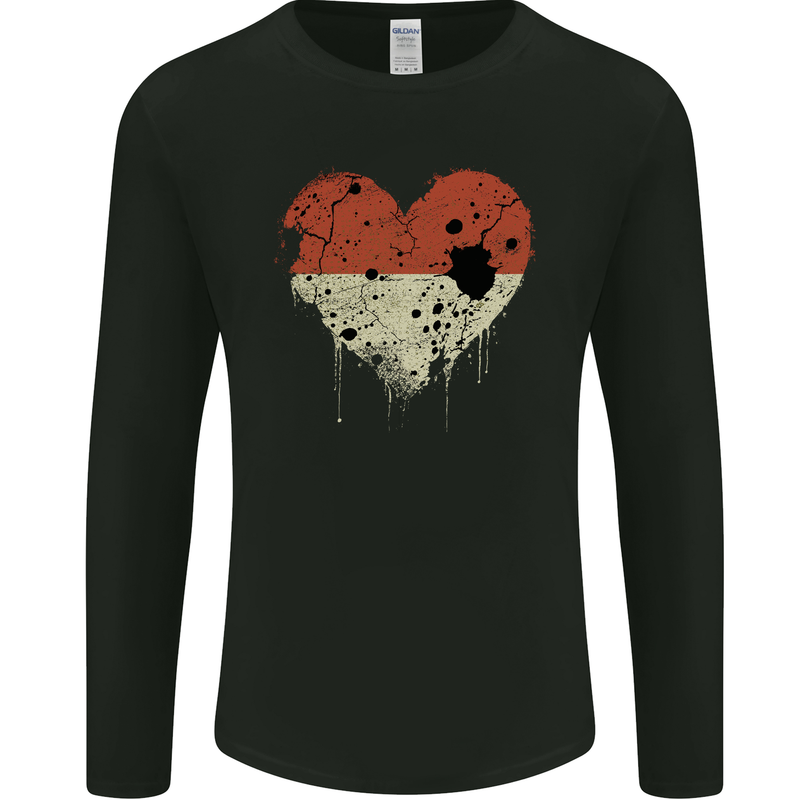 Love Flag Monaco Football Mens Long Sleeve T-Shirt Black