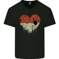 Love Flag Monaco Football Mens V-Neck Cotton T-Shirt Black