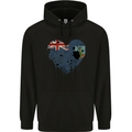 Love Flag Montserrat Football Childrens Kids Hoodie Black