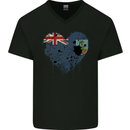 Love Flag Montserrat Football Mens V-Neck Cotton T-Shirt Black