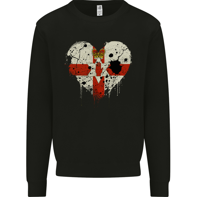 Love Flag N. Ireland Northern Football Rugby Mens Sweatshirt Jumper Black